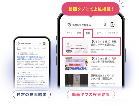 動画タブにて上位掲載！